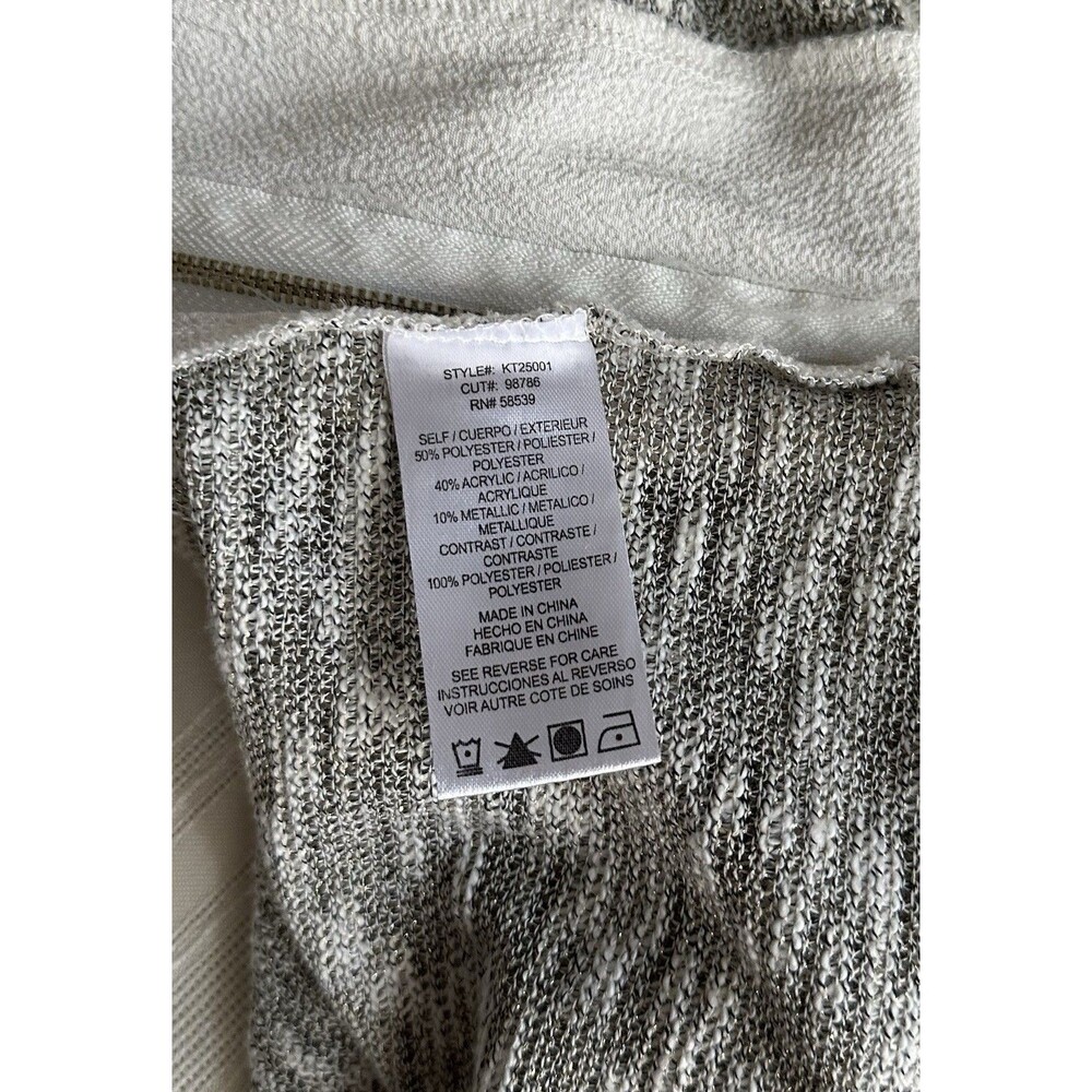 KUT from the Kloth Women’s metallic knit top, heather gray and white, size Small - Picture 13 of 14